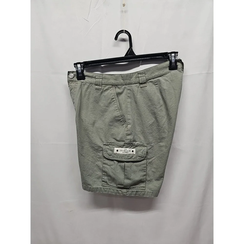 Calvin Klein‎ Women's Flat Front Jeans Cargo Shorts High Rise 7